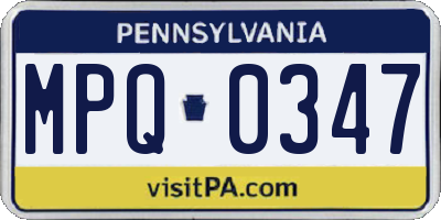 PA license plate MPQ0347