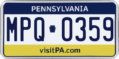 PA license plate MPQ0359