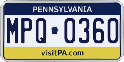 PA license plate MPQ0360