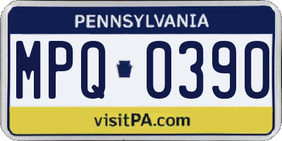 PA license plate MPQ0390
