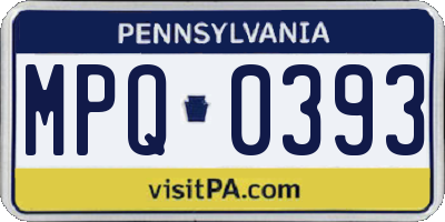 PA license plate MPQ0393