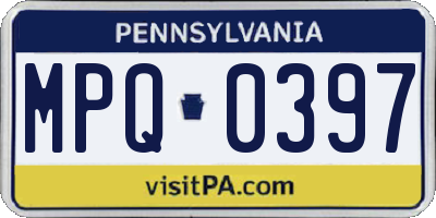 PA license plate MPQ0397