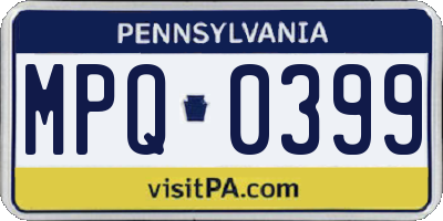 PA license plate MPQ0399