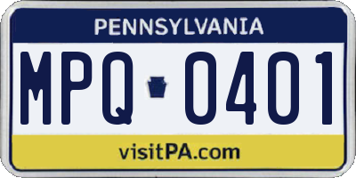 PA license plate MPQ0401