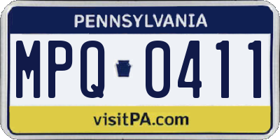 PA license plate MPQ0411