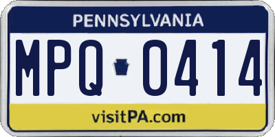 PA license plate MPQ0414