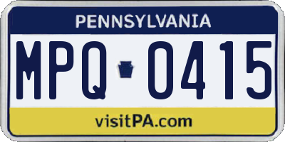 PA license plate MPQ0415