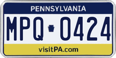 PA license plate MPQ0424