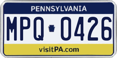 PA license plate MPQ0426