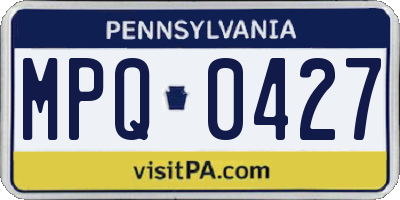 PA license plate MPQ0427