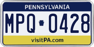 PA license plate MPQ0428