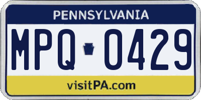 PA license plate MPQ0429