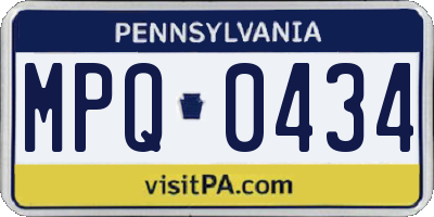 PA license plate MPQ0434