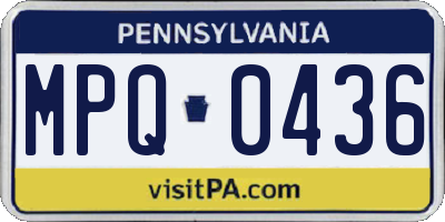 PA license plate MPQ0436