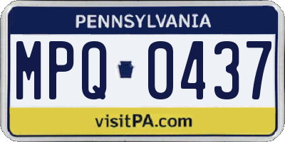 PA license plate MPQ0437