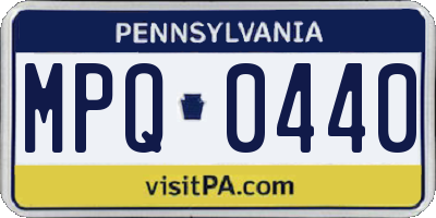 PA license plate MPQ0440