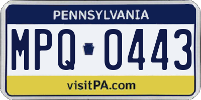 PA license plate MPQ0443