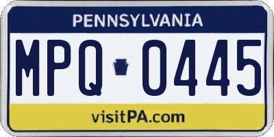 PA license plate MPQ0445
