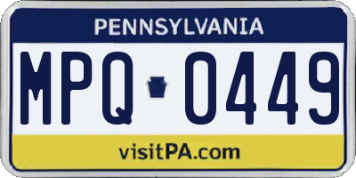 PA license plate MPQ0449