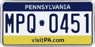 PA license plate MPQ0451