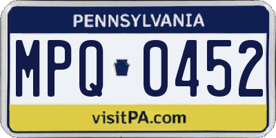 PA license plate MPQ0452