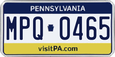 PA license plate MPQ0465
