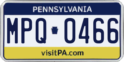 PA license plate MPQ0466