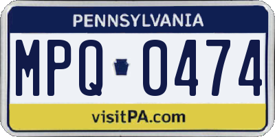 PA license plate MPQ0474
