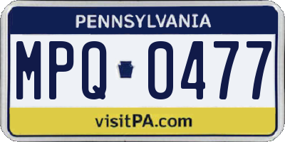PA license plate MPQ0477