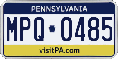 PA license plate MPQ0485