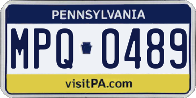 PA license plate MPQ0489