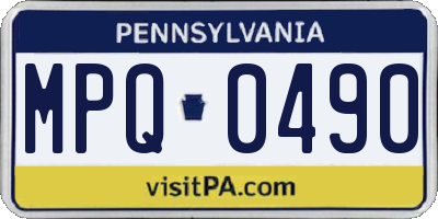 PA license plate MPQ0490