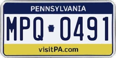 PA license plate MPQ0491