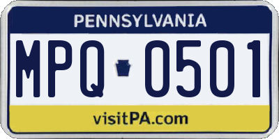 PA license plate MPQ0501
