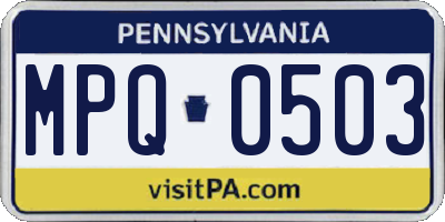 PA license plate MPQ0503