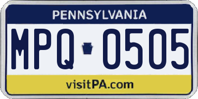 PA license plate MPQ0505