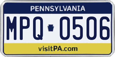 PA license plate MPQ0506