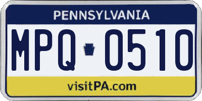 PA license plate MPQ0510