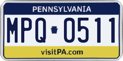 PA license plate MPQ0511