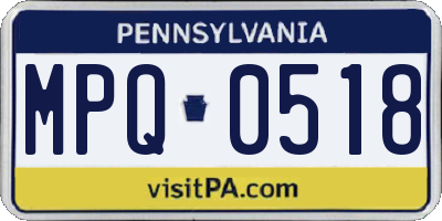 PA license plate MPQ0518