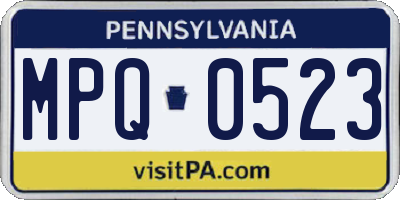 PA license plate MPQ0523