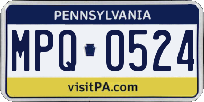 PA license plate MPQ0524