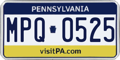 PA license plate MPQ0525