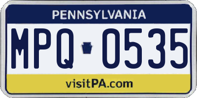 PA license plate MPQ0535