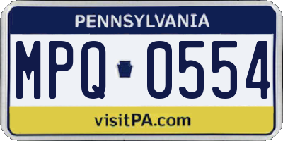PA license plate MPQ0554