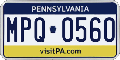 PA license plate MPQ0560