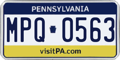 PA license plate MPQ0563