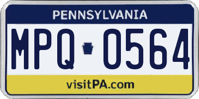 PA license plate MPQ0564