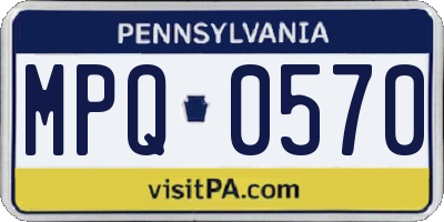 PA license plate MPQ0570