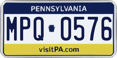 PA license plate MPQ0576